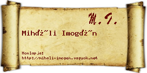 Miháli Imogén névjegykártya